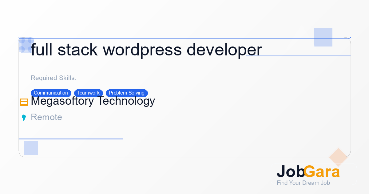 full stack wordpress developer jobs in Nepal || jobgara.com